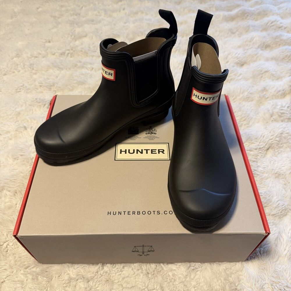 Hunter Original Chelsea Rain Boots Womens Size 6 New In Box Ankle Boot